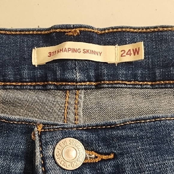 Levi's Dark Blue Stretchy 311 Shaping Skinny Denim Jeans 24W - Picture 5 of 10